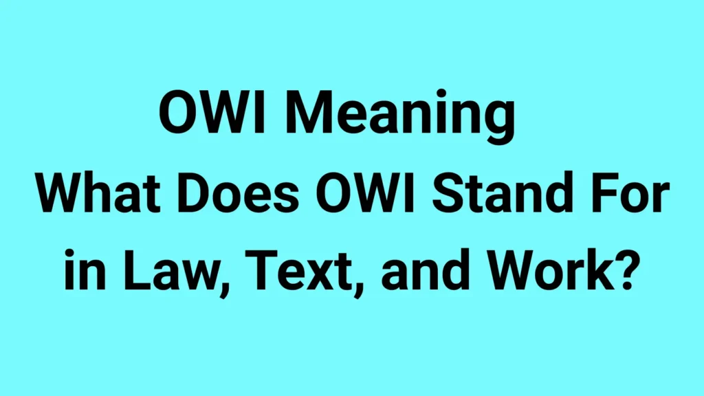 OWI Meaning