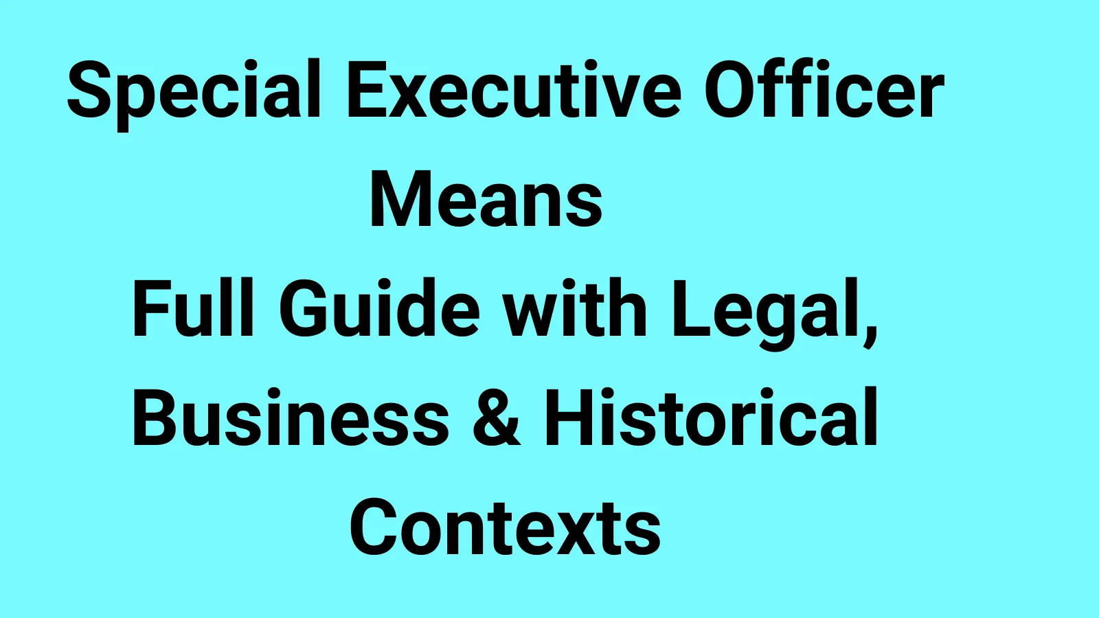 Special Executive Officer Means