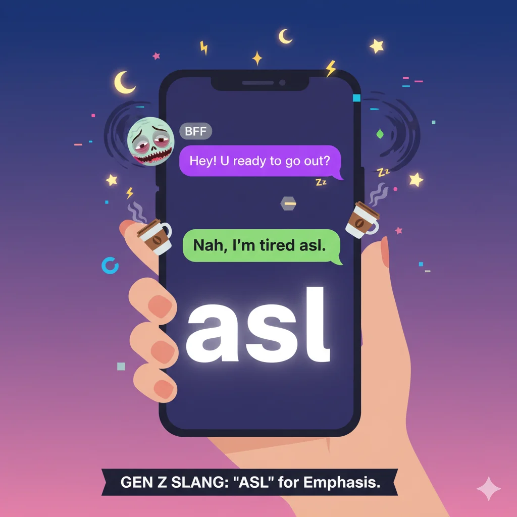 asl mean in text